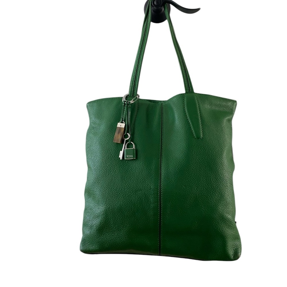 Tumi Green Leather Tote